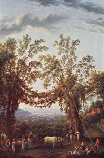 unknow artist Der Herbst: Weinlese und Blick auf Sorrent, den Golf und die Inseln. oil painting picture